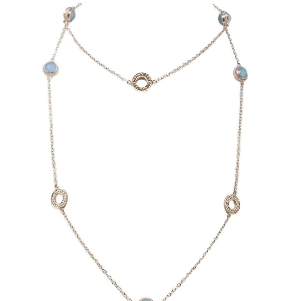 Anna Beck - Women's Gili With Stones Elegant Gold and Blue Necklace